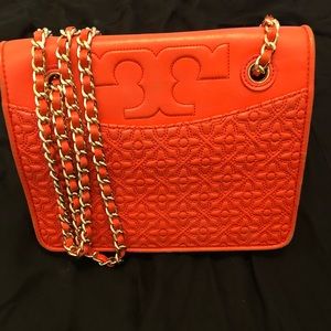 Tory Burch fleming orange shoulder/crossbody bag